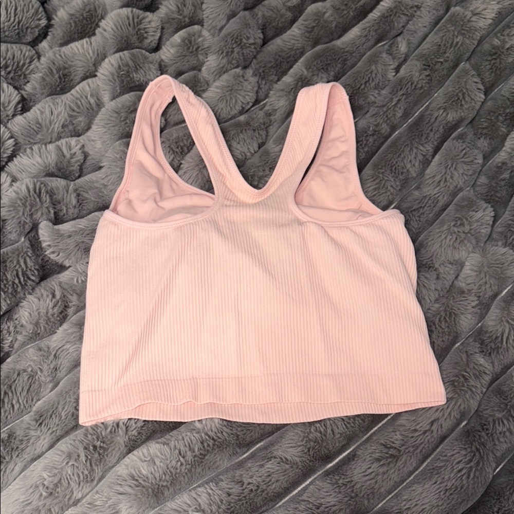 Pink Ribbed Crop Top - Picture 3 of 3